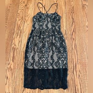 Sexy Backless Black Lace Dress**Small $228 NWT